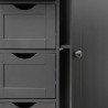 Rebecca Mobili Bathroom Cabinet with 4 Drawers and 1 Door in Black Wood Multipurpose Storage Unit