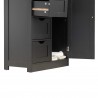 Rebecca Mobili Bathroom Cabinet with 4 Drawers and 1 Door in Black Wood Multipurpose Storage Unit