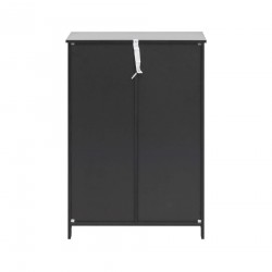 Rebecca Mobili Bathroom Cabinet with 4 Drawers and 1 Door in Black Wood Multipurpose Storage Unit