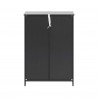 Rebecca Mobili Bathroom Cabinet with 4 Drawers and 1 Door in Black Wood Multipurpose Storage Unit