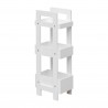 Rebecca Mobili Narrow Kitchen Shelf with 3 Shelves in White Wood Modern Bathroom Storage Unit