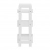 Rebecca Mobili Narrow Kitchen Shelf with 3 Shelves in White Wood Modern Bathroom Storage Unit