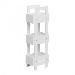 Rebecca Mobili Kitchen Ladder Rack with 3 Shelves in White Wood Modern Bathroom Furniture