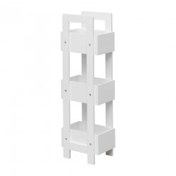 Rebecca Mobili Kitchen Ladder Rack with 3 Shelves in White Wood Modern Bathroom Furniture