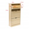 Rebecca Mobili Armoire à Chaussures Rangement Compacte en MDF Beige pour 12 Paires