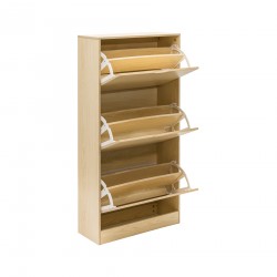 Rebecca Mobili Armoire à Chaussures Rangement Compacte en MDF Beige pour 12 Paires