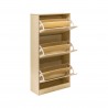 Rebecca Mobili Shoe Cabinet Shoe Rack Compact Beige MDF for 12 Pairs