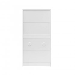 Rebecca Mobili Shoe Cabinet White MDF 3-Door Space-Saving Cabinet for 12 Pairs for Entryway