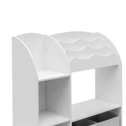 Rebecca Mobili Organizer per Giocattoli Mobile per Cameretta Bianco MDF con 2 Scatole 5 Vani