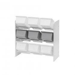 Rebecca Mobili Toys Organiser Bedroom Shelf MDF White with 9 Removable Boxes