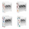 Rebecca Mobili Toys Organiser Bedroom Shelf MDF White with 9 Removable Boxes