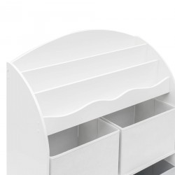 Rebecca Mobili Children's Toy Shelf White Grey MDF with 4 Boxes