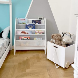 Rebecca Mobili Kinderboekenkast Montessori Boekenplank Wit MDF TNT met 4 Planken