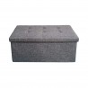 Rebecca Mobili Rectangular Pouf Storage Unit Folding Grey Bench with Seat