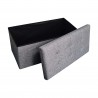 Rebecca Mobili Rectangular Pouf Storage Unit Folding Grey Bench with Seat