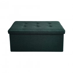 Rebecca Mobili Pouf Rectangular Plegable Verde Organizador de Espacio