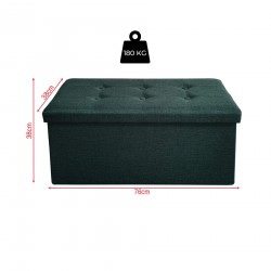 Rebecca Mobili Folding Pouf Rectangular Storage Green Space Saver