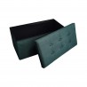 Rebecca Mobili Pouf Rectangular Plegable Verde Organizador de Espacio