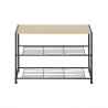 Rebecca Mobili Shoe Organiser Entrance Hall Metal with 3 Shelves