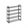 Rebecca Mobili Shoe Cabinet 5 Shelves Shoe ShelfBlack Metal Bathroom Entrance