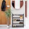 Rebecca Mobili Shoe Cabinet 5 Shelves Shoe ShelfBlack Metal Bathroom Entrance