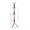 Rebecca Mobili Coat Stand Self-standing Coat Rack with 6 Hooks Black Metal