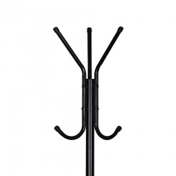 Rebecca Mobili Coat Stand Self-standing Coat Rack with 6 Hooks Black Metal