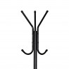 Rebecca Mobili Coat Stand Self-standing Coat Rack with 6 Hooks Black Metal