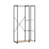 Rebecca Mobili Open Cupboard Wardrobe with 4 Compartments Black Beige Metal MDF