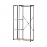 Rebecca Mobili Ropero sin puertas Armario Abierto con 4 Compartimentos Metal Negro Beige MDF