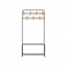 Rebecca Mobili Clothes Hanger Shoe Rack with 2 Shelves 7 Hooks in MDF Metal for Hallway