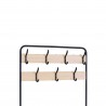 Rebecca Mobili Clothes Hanger Shoe Rack with 2 Shelves 7 Hooks in MDF Metal for Hallway