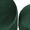 Rebecca Mobili Set 2 Pouf Velluto Puff Contenitori Verde Sgabelli Imbottiti