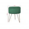 Rebecca Mobili Green Velvet Pouf Stool with Upholstered Seat for Living Room