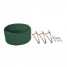 Rebecca Mobili Green Velvet Pouf Stool with Upholstered Seat for Living Room