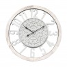 Rebecca Mobili White Retro Wall Clock MDF for Living Room Kitchen