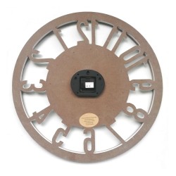 Rebecca Mobili White Retro Wall Clock MDF for Living Room Kitchen