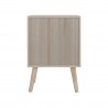 Rebecca Mobili Petite Table de Chevet avec 1 Porte Bois Naturel Blanc Marron Style Boho