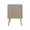 Rebecca Mobili Bedroom Nightstand 1 Door Wood Rattan Brown Space-Saving