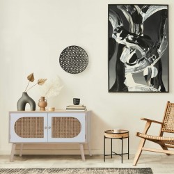 Rebecca Mobili Meuble de Salon Buffet en Bois 2 Portes Blanc Marron Style Scandinave