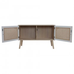 Rebecca Mobili Mobile per Soggiorno Credenza in Legno 2 Ante Bianco Marrone Stile Scandinavo