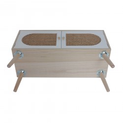 Rebecca Mobili Mobile per Soggiorno Credenza in Legno 2 Ante Bianco Marrone Stile Scandinavo