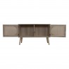 Rebecca Mobili Scandinavian Entryway Cabinet with 2 Wooden Brown Doors