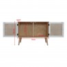 Rebecca Mobili Low TV Cabinet Multipurpose Sideboard with 2 White Brown Wooden Doors