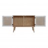 Rebecca Mobili Lage TV-standaard Multifunctioneel Dressoir met 2 Wit Bruine Houten Deuren