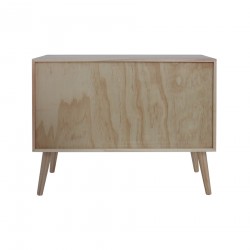 Rebecca Mobili Niedriger TV-Ständer Mehrzweck-Sideboard mit 2 weißen braunen Holztüren