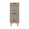 Rebecca Mobili Smalle Kast met 4 Lades Natuurlijk Hout Bruin Multifunctioneel