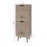 Rebecca Mobili Narrow Cabinet with 4 Drawers Natural Wood Multipurpose