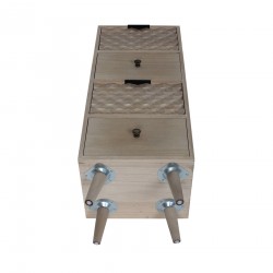 Rebecca Mobili Smalle Kast met 4 Lades Natuurlijk Hout Bruin Multifunctioneel