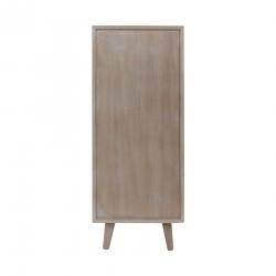 Rebecca Mobili Narrow Cabinet with 4 Drawers Natural Wood Multipurpose